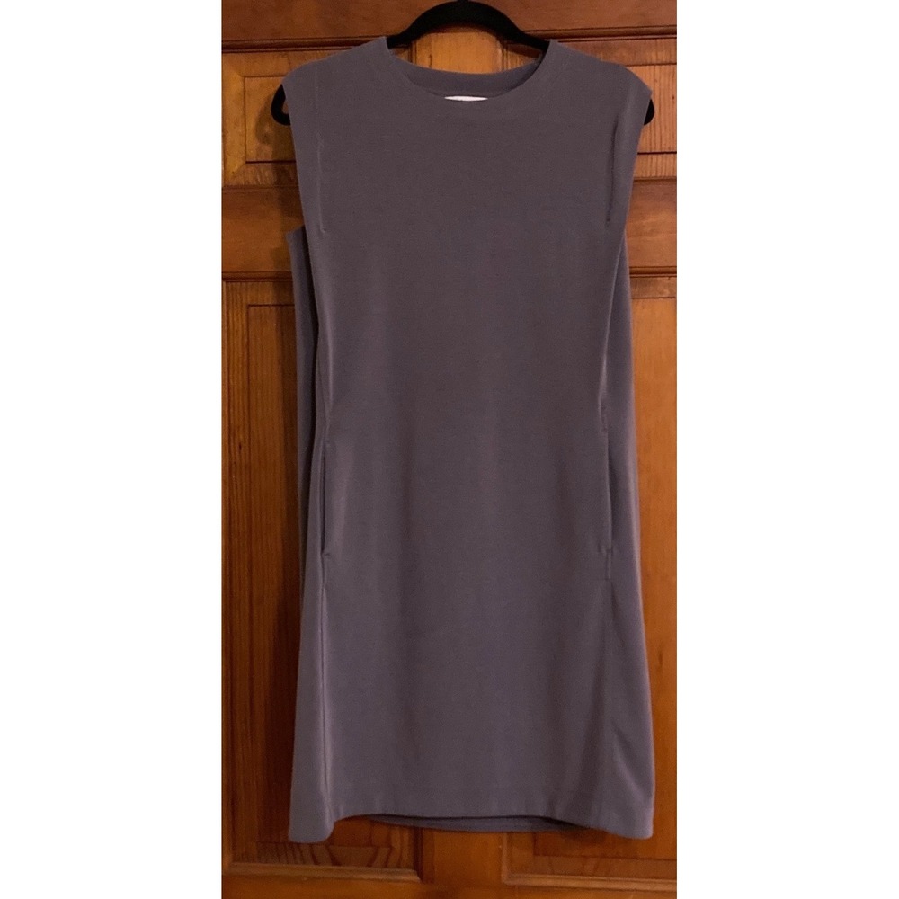 Athleta Womens S Gray Seasoft Tank Dress Pockets Athleisure Minimalist Travel